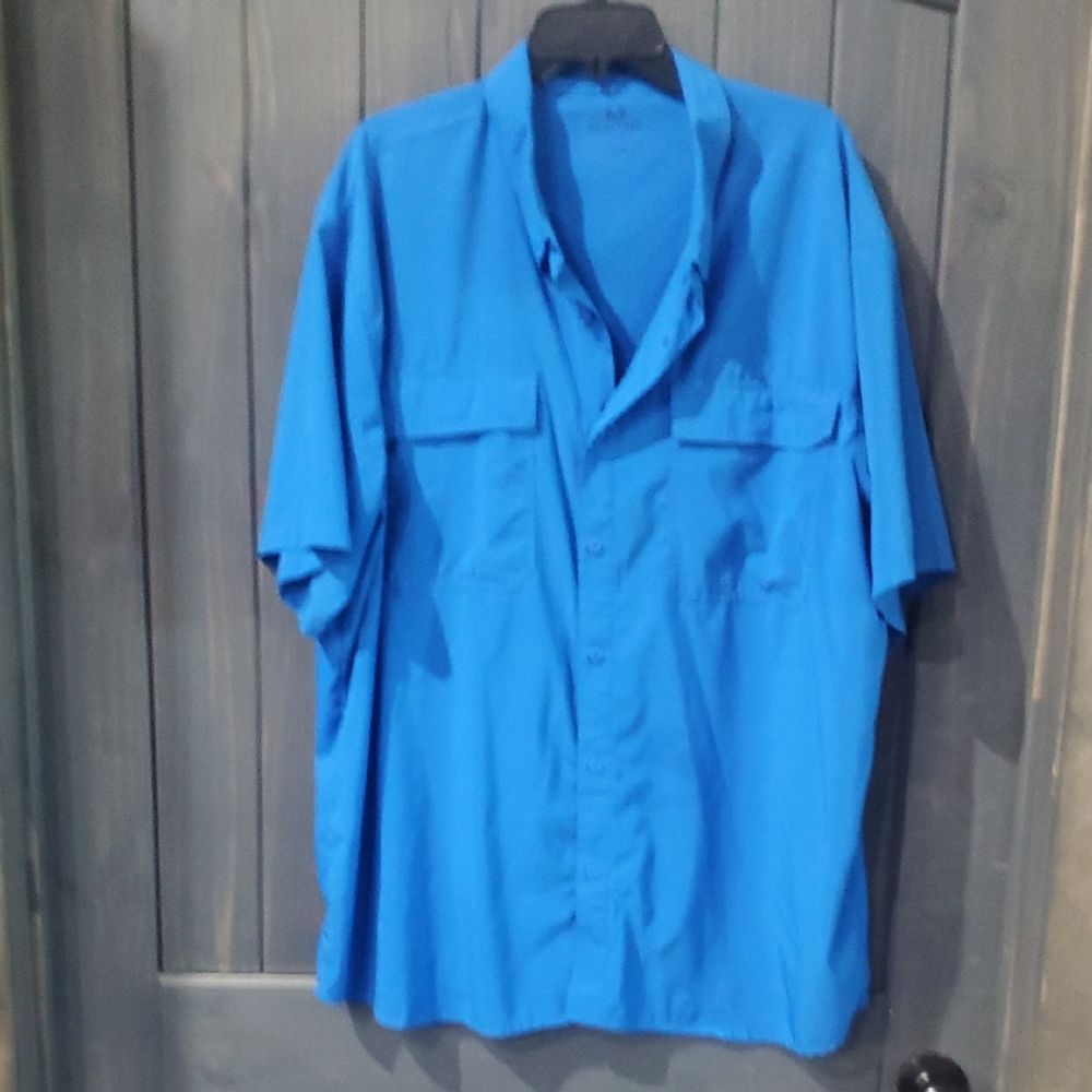 Men's Casual Blue Button Down Shirt